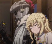 priestess sleeping on goblin slayer
